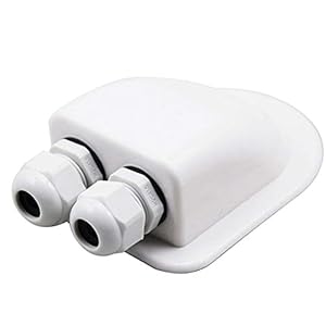 Passe-câble de Toit,MoreChioce Solaire Boîte de Câble en ABS Toit Conduit de Câbles Solaire Etanche Fixations de Toit à Câble Double pour Camping-car Caravane pour Types de Câbles 2 MM – 6 MM