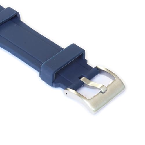 Image of WAMD Curved End Silicone Rubber Watch Straps - 18mm, 19mm, 20mm, 21mm, and 22mm Watch Straps for Watches.