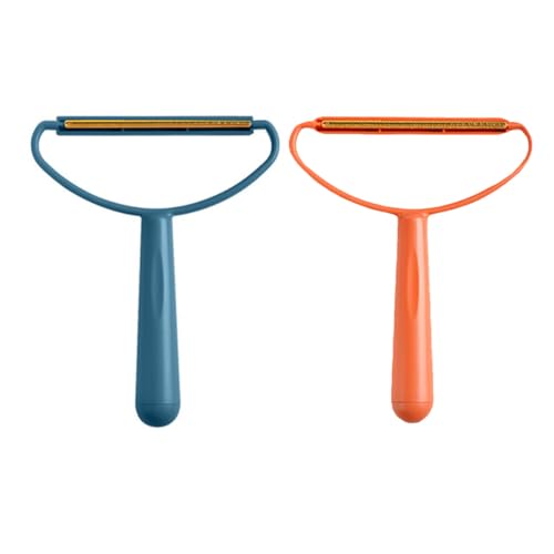 TOKIDNY 2 Herramientas Quitapelusas Adhesivas Removedores de Pelo para Ropa y Cama Mini Depiladores Portátiles Azul y Naranja Diseño Ergonómico Antideslizante Fácil Limpieza de