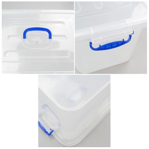 Asking-12-L-Clear-Plastic-Storage-Box-with-Handle-4-Pack