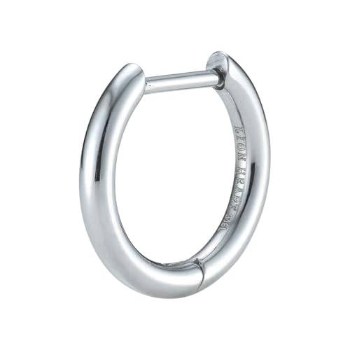 ライオンハート ラッピング済 スキニー フープピアス サージカルステンレス316L 金属アレルギー対応 片耳用 1点売り 別注ポーチ付き メンズ ブランド LION HEART (シルバー)