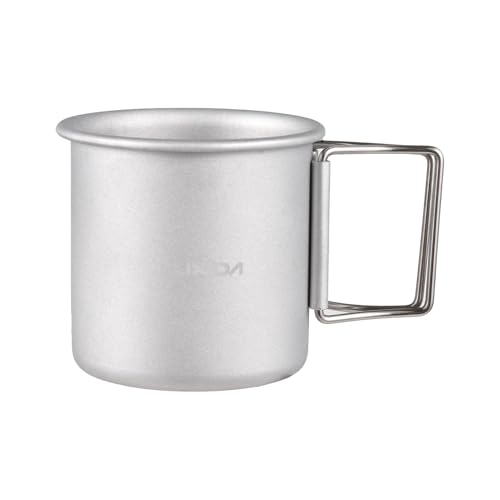 Domary Travel Mug, 250ml Aluminum Lightweight Compact Cup with Handle for Outdoor Camping Hiking Picnics, Standard Oxygen Hard Oxygen Sandblasting Styles (Sandblasting)