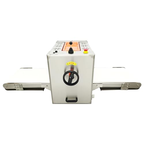 HQHAOTWU Mini Commercial Dough Sheeter, Electric Pizza Dough Roller Sheeter Reversible Roller Dough Press Machine for Bread, Pizza with Dough Thickness Range 0.04