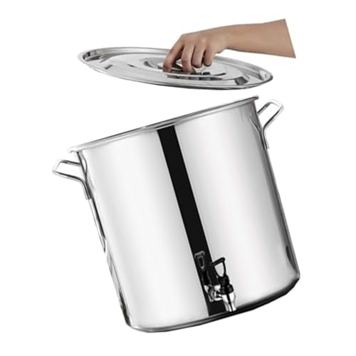 QUSYZD Olla con Grifo - Olla Redonda con Asas Suaves al Tacto, de Acero Inoxidable, para Sopa, de Acero Inoxidable, con Fondo Compuesto, Cubo de 5-65 L, 20 x 20 cm (5 L),20 * 20cm(5L)