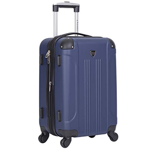 Travelers Club Chicago Hardside Expandable Spinner Luggage, Blue, Carry-On 20-Inch