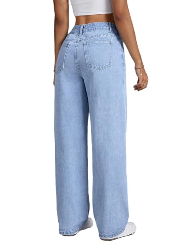 Women's Sparkle Rhinestones Butterfly Wide Leg Jeans High Waisted Trendy Y2K Straight Leg Jeans3