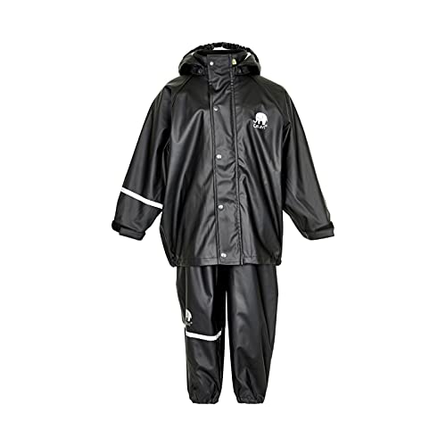 CeLaVi Jungen CeLaVi zweiteiliger Regenanzug in vielen Farben Regenjacke,,per pack Schwarz (Schwarz 106),(Herstellergröße:120)