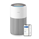 Philips Purificateur d'air Série 2200 - Filtre à charbon actif et HEPA NanoProtect, CADR 400m³/h pour 104m², Pour personnes allergiques, Ultra-silencieux, Filtre intelligent et durable (AC2210/10)