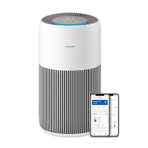 Philips Purificateur d'air Série 2200 - Filtre à charbon actif et HEPA NanoProtect, CADR 400m³/h pour 104m², Pour personnes allergiques, Ultra-silencieux,...