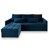 Masseno Ecksofa KOS PIK mit Schlaffunktion L-Form, Sofa mit Bettkasten, Wohnzimmersofa, Couch, Soffa, Bettsofa, Couchgarnitur- Blau, Kronos 09