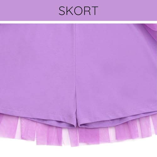 Disney Lilo & Stitch Big Girls Boxy Drop Shoulder T-Shirt and Mesh Tulle Skort Lavender Stitch 14-16 - image 6