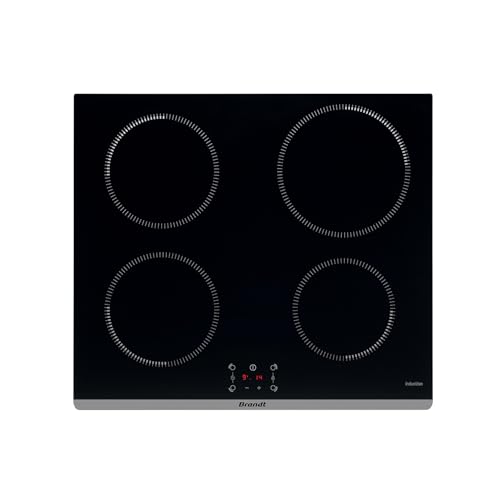 Brandt - BPI6464B - Plaque Induction - Table de Cuisson Encastrable - Noir - 4 Foyers - 7200W - Dimensions Encastrement : 56x49cm - Précision et Performances -...