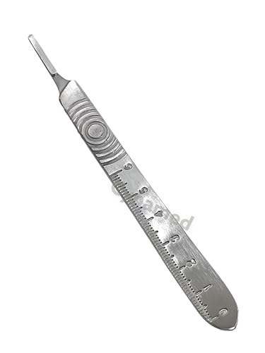 Scalpel Handle #3 with Measuring Scale on One Side Rust Resistant German Stainless Steel (Fits Blades #10, 11, 12, 15, 16)