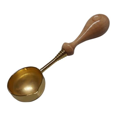 MANOMAY - Sealing Wax Melting Spoon with Beautiful Wood Handle Small / 25mm, 1 Pc (Gold with White Handle)-image-10