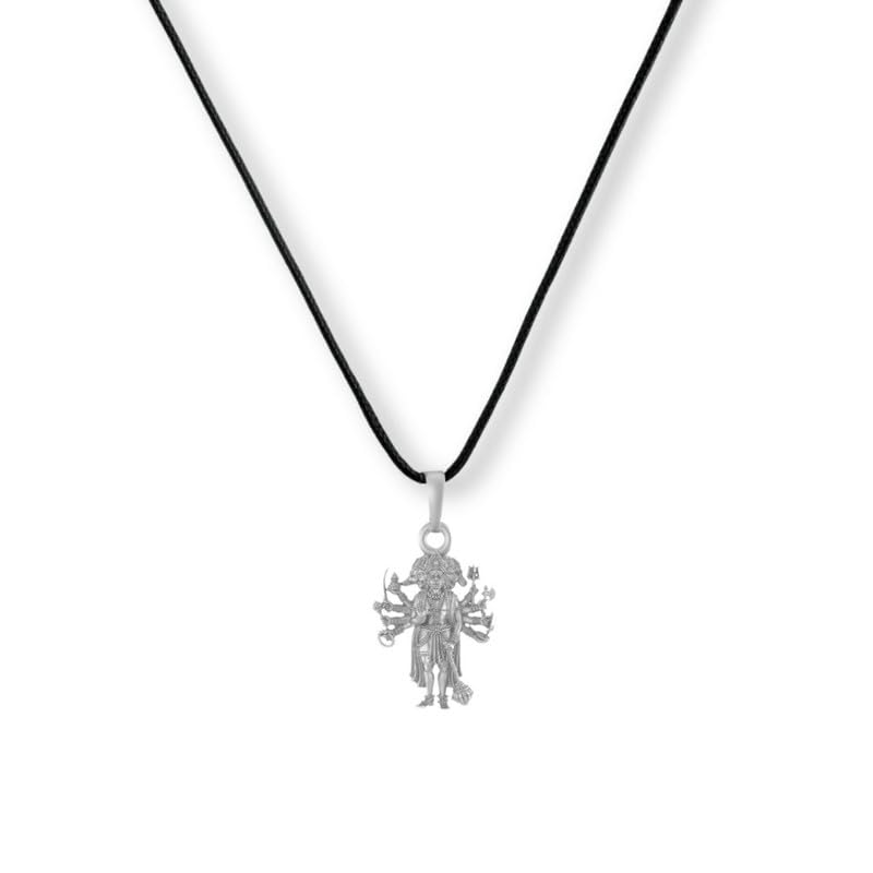 akshat sapphire A Sterling Silver (92.5% purity) God Panchmukhi Hanuman Ji (23 MM) Locket with Black Thread for Men & Women Pure 925 Silver Lord Panchmukhi Hanuman Ji Pendant - EVE_PM7214-picture-12