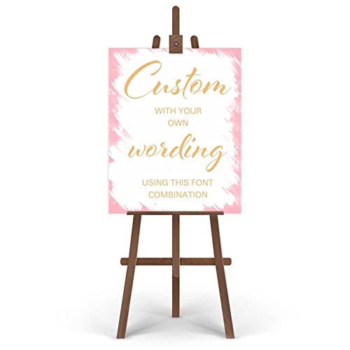 Panneau personnalisable mariage rustique en bois 45x61 cm