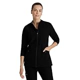 BARCO One Venture Scrub Jacket for Women - Zip Front Closure, 4 Pockets, 4-Way Stretch Women's Medical Warm-Up Jacket, Black, XX-Large