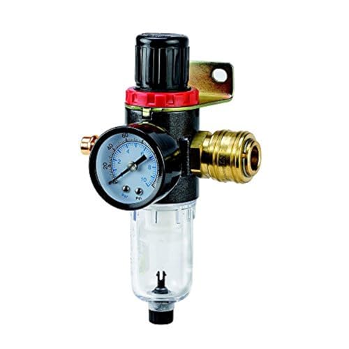 Original Einhell Filterdruckminderer R 1/4 (Kompressor-Zubehör, für saubere, trockene, geregelte Druckluft, Filterfunktion, integriertes Manometer, regelbar bis 8 bar)