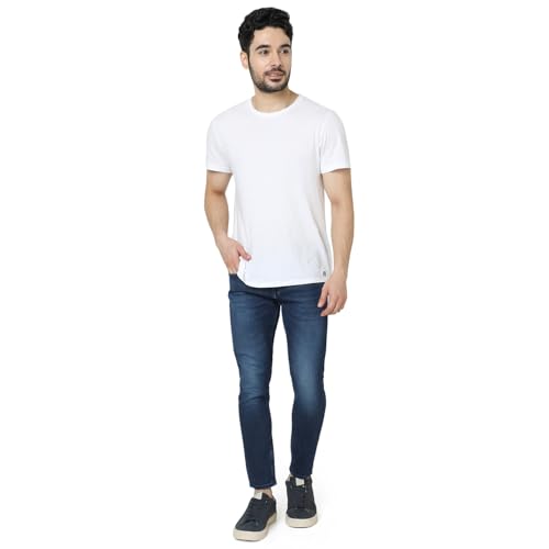 Image of Spykar Men's Kano Slim Fit Mid-Rise Jeans (Ankle Length)