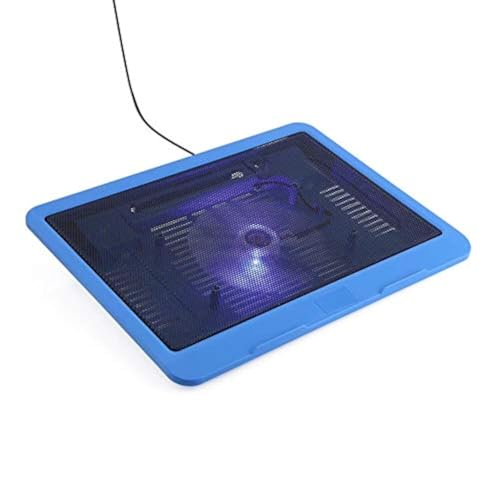 Almohadilla de enfriamiento USB Yunir con ventilador LED azul para portátiles de 12 a 14 pulgadas