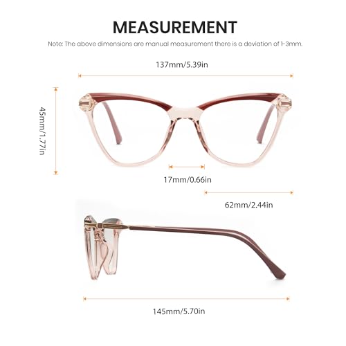 Image of Cyxus Cat Eye Blue Light Blocking Glasses for Women Men Tr90 Frame Anti Eye Strain UV400 Protection Computer Glasses 8189