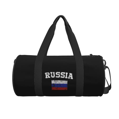 Russia Flag Russian Flags Convertible Garment Bag with Shoulder Strap, Carry on Garment Duffel Bag for Men Women - Rolling Foldable for Travel Luggage Bags (Black)2