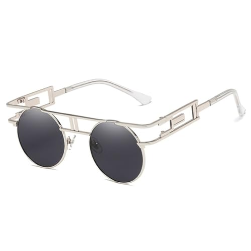 Lunettes de soleil punk vintage homme femme monture retro metallique