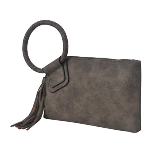 Image of NGIL Faux Leather Mini Wristlet Purse | Women's Handbag, Fashion Wristlet Wallet, Compact Everyday Purse with Fringe Tassel