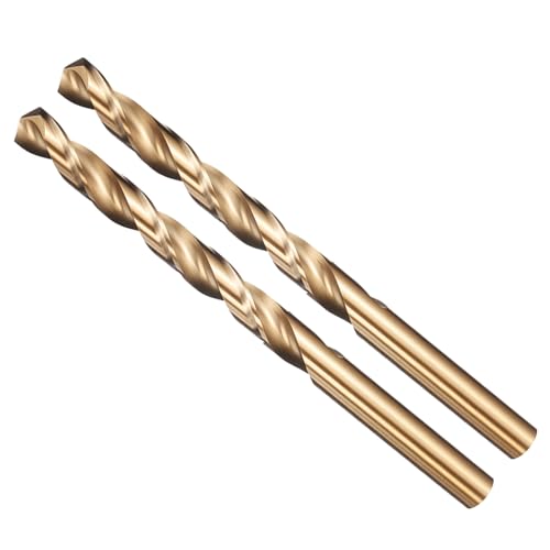 METALLIXITY Drill Bit (5/16) 2Pcs 4241 High-Speed Steel Straight Shank Gold Finish 135 for Wood Plastic Iron Copper Aluminum Low Soft Metal