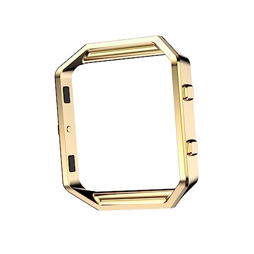 SHINEOFI Marco Inoxidable Carcasa Resistente y Duradera para Reloj Reemplazo Compatible para Fitbit Blaze Marco Metálico Resistente al Agua Color Dorado