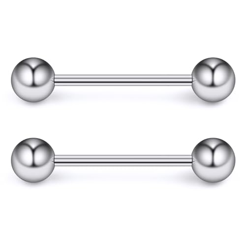 Gnznzko 14G Astm F136 Titanium Nipple Tongue Rings Piercing Jewelry