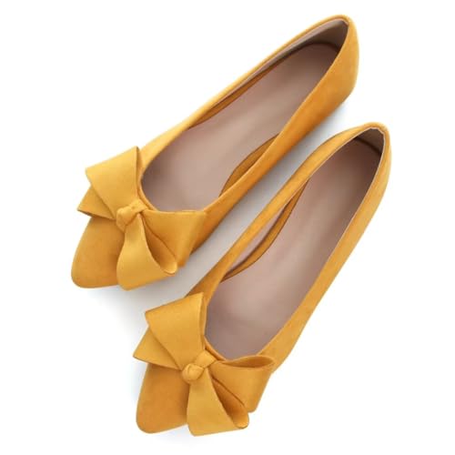Image of TN TANGNEST Flats Shoes Women Comfort Casual Loafers | Classic Pointed Toe Bowknot Flats Cute Slip On Flats, Wear to Work Travel Walk