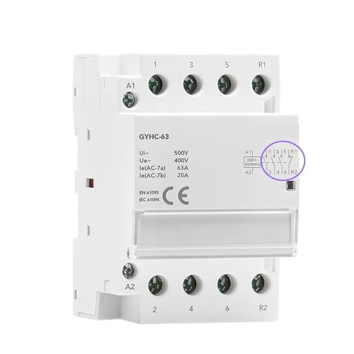 Contacteur domotique 4P 40A avec contacts 2NO2NC pour charge sécurisée