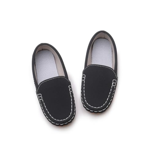 Image of SOFMUO Boys Girls Leather Loafers Slip-On Oxford Flats Boat Dress Schooling Daily Walking Shoes(Toddler /Little Kids)