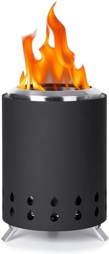 Portable Fire Pit,Table Top Firepit,Tabletop Fire Pit,Fire Pit,Tabletop Fire Pit with Stand,Stainless Steel Fire Pit,Smokeless Firepit-Black