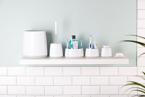 Minky Soap Dispenser, Refillable Liquid Hand Soap Dispenser With Large Pump, Non Slip Rubber Feet, Stylish & Practical Bathroom Accessory, White & Light Grey, Made in the UK (1) - Cosy Home Interiors Minky Soap Dispenser, Refillable Liquid Hand Soap Dispenser With Large Pump, Non Slip Rubber Feet, Stylish & Practical Bathroom Accessory, White & Light Grey, Made in the UK (1) - Image 7