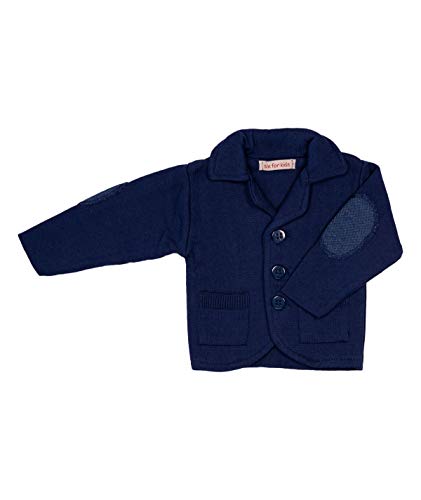 Cocolina Strickjacke Baby Jungen Sakko aus Strick Stricksakko Jacke für die Taufe Jungen (98, Royalblau) Cover