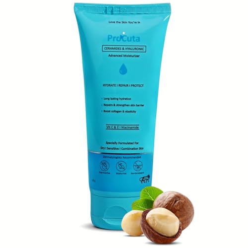 Image of Ceramide & Peptide Face Moisturizer 100g | 48 hr Hydrating Barrier Repair Cream with Hyaluronic Acid, Niacinamide, Vitamin C & E & Squalene | Non-Greasy, For Normal to Dry Skin