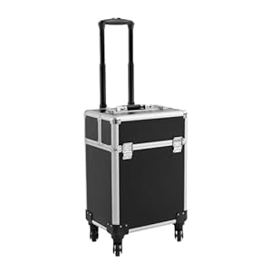 Kosmetik Trolley, 3-in-1 Kosmetikkoffer Groß Beautycase Koffer Trolley mit Schlösser, Friseurkoffer Groß Nageldesign Make up Koffer, Multifunktional Beauty Tools Trolley (Schwarz)