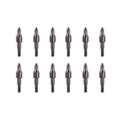 12pcs 100grn Schwarze Schraube in Praxis Breitspitzen Pfeilspitzen, Bogenschießen Bullet Field Punkte, kleine Spiel Armbrüste Compound Bögen Pfeil Tipps für Targeting üben Jagd Schießen schwarz