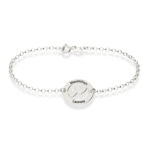 Kristallwerk Damen Armband Herzarmband 925 Silber Wunschgravur auf...