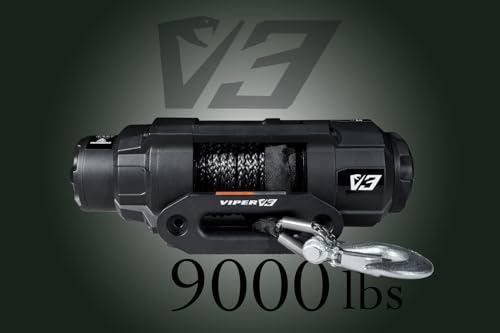 Cabrestante VIPER V3 9000lb UTV/ATV Militar con cuerda sintética miniatura 2