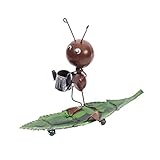 Tianbi Adornos creativos de hormigas de metal, modelo de dibujos animados, decoración de mesa, estatua de hormigas, adornos de animales de metal para decoración del hogar, jardín, sala de TV, gabinete