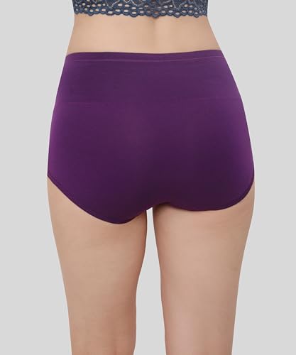 Image of GLAMORAS Women's Cotton High Waist Full Coverage Panty Set, Size M-XXL (Pack of 3 Panty) | High Rise Seamless Brief Panties for Women | Cotton Soft Tummy Support Underwear Panties for Women Combo Set