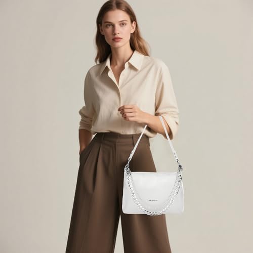 ARISTOTE Shoulder Bags for Women, Leather Purse Handbag Hobo Tote Crossbody Wallet with Removable Strap2