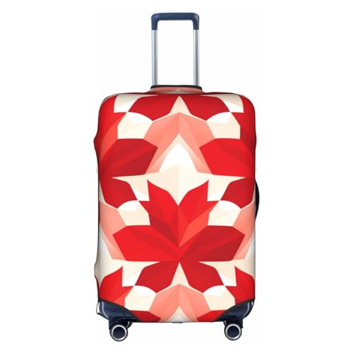 Funda protectora para maleta, diseño geométrico de hojas de arce, antiarañazos, protector de equipaje, 45,7 a 81,3 cm, adecuado para viajes, viajes de negocios, White, L