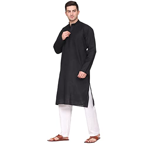 Image of ITOS365 Men Cotton Blend Kurta Pyjama Set Party Fashion Regular Ethinic Wear Indian Dress Gift for Men