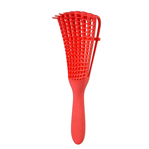 Hair Brush New Scalp Massage Comb Hair Brush Women Detangle Hairbrush Anti-tie Knot Comb (Red)