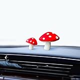 KIAYOO Accessoires pour Intérieur de Voiture, Décorations pour Tableau de Bord, 2 Champignons Mignons et Amusants, Ornements pour Voiture, Idéal comme Cadeau pour Femmes, Filles, Hommes et Garçons