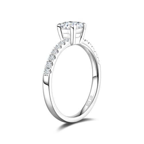 AGVANA 'Radiant Muse' 0.3-1.0 Carat Square-Cut Lab Grown Diamond Ring in Sterling Silver (0.5-1.2 Ct. Tw.) Engagement Anniversary Wedding Ring for Women (D-E Color, VS Clarity)4